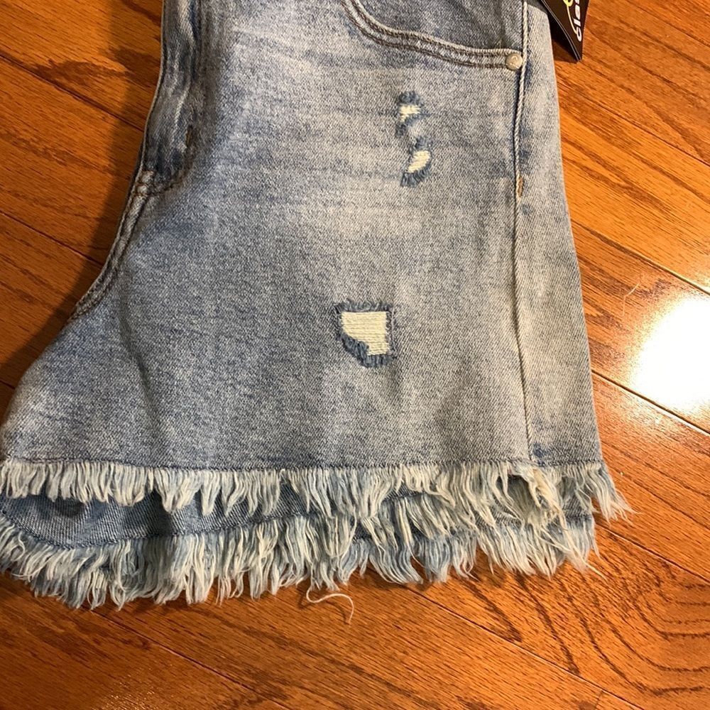 Art Class kids girl size 18 (XXL) high adjustable waist distressed denim shorts - Picture 7 of 9